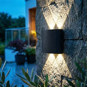 Vonkajšia nástenná lampa čierna vrátane LED 4-žiarovkové IP54 - Silly