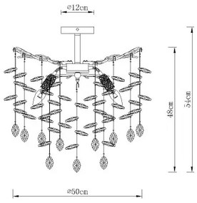 Globo 64138DG - Luster na tyči QUEENA 6xE14/40W/230V zlatá