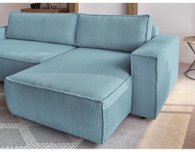 Menčestrová rozkladacia/s úložným priestorom rohová pohovka v mentolovej farbe Nihad – Bobochic Paris