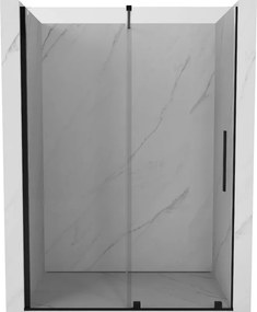 Mexen Velar, posuvné dvere do otvoru 140x200 cm, 8mm číre sklo, čierna matná, 871-140-000-01-70