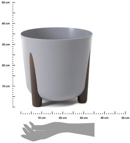 PLASTOVÝ KVETINÁČ MOSS ECO 32X34 CM SIVÁ