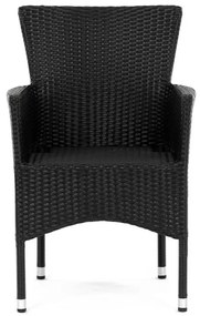 Autronic BONTEC Záhradná stolička, kov, polyratan, čierna, AZC-S2117 BK Farba: Čierna