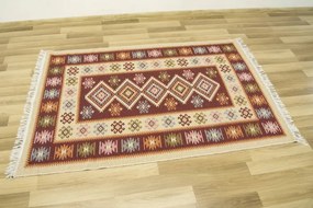 Obojstranný koberec / behúň Kilim bordový 2