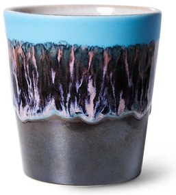Modro-čierny retro hrnček na kávu Coffee 70s Swinging - Ø 7,5 * 8cm / 230 ml