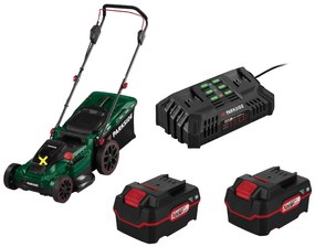 Parkside®  Aku kosačka na trávu Prma 40-Li D2 + Akumulátor 20 V 4 Ah, 2 kusy + Dvojitá nabíjačka na akumulátor 20 V/4,5 A  (800011288)
