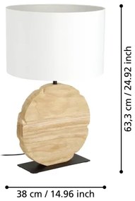 Eglo 39916 - Stolná lampa CONTESSORE 1xE27/40W/230V 63,5 cm hnedá