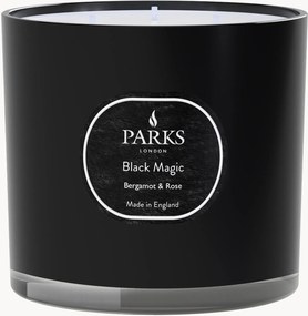 Ručne vyrobená trojknôtová vonná sviečka Black Magic (Bergamot, Rose & Patchouli)