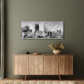 Obraz - Coffee art city (120x50 cm)