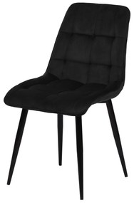 Jedálenská stolička Nice čierna s čiernou podnožou Mahom