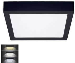 Solight WD175-B- LED Stropné svietidlo LED/24W/230V 3000/4000/6000K čierna hranatý SL1398