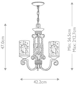 Hinkley HK-CASA3 - Luster na reťazi CASA 3xE27/60W/230V