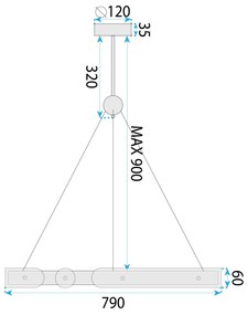 Toolight Loop, LED stropné svietidlo 79cm, 26W, diaľkové ovládanie, APP1549-CP, zlatá matná, OSW-06970