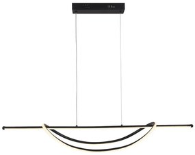 LED Luster na lanku AMBAR LED/35W/230V čierna