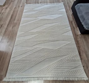 HU Krémovo, béžový moderný koberec TWIST CREAM 30629A Rozmer: 80x150 cm