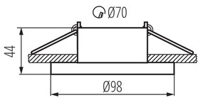 KANLUX Stropné bodové vstavané osvetlenie TENELO L, 70mm, okrúhle, antracitovo-chrómované