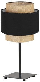 Stolná lampa Boho, 1x jutové/čierne textilné tienidlo