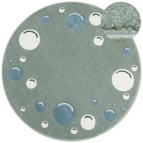 Koberec LIMA M041A zelený / krémový kruh