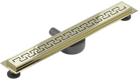 Mexen Flat 360°, nerezový sprchový žľab vzor M15 70 cm, zlatá lesklá, 1524070-40