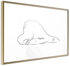 Artgeist Plagát - Lazy Bear [Poster] Veľkosť: 45x30, Verzia: Zlatý rám