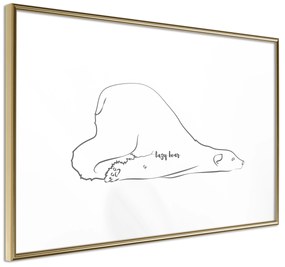 Artgeist Plagát - Lazy Bear [Poster] Veľkosť: 90x60, Verzia: Zlatý rám