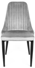 Stolička LOUIS zamatová sivá ALL 925485