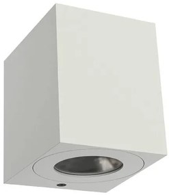 NORDLUX Vonkajšie hliníkové nástenné LED svietidlo CANTO, 2x6W, biele, štvorcové