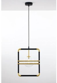 Jupiter 2028 - Luster na lanku FIORI 1xG9/10W/230V čierna/zlatá/číra