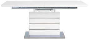 Rozkladací jedálenský stôl 180/220 x 90 cm biela/strieborná HAMLER Beliani