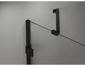 Mexen Lunar-F, sklápací sprchový kút ľavý 95 x 90 cm, 8mm číre sklo, čierny profil, 836-095-090-70-00-L