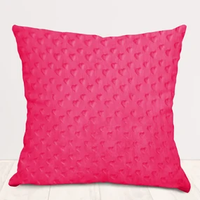 Biante Detská obliečka na vankúš Minky 3D srdiečka MKS-009 Fuchsiová 45 x 45 cm