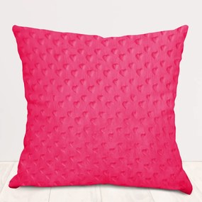 Biante Detská obliečka na vankúš Minky 3D srdiečka MKS-009 Fuchsiová 50 x 50 cm