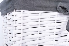 Prútený košík 30 x 20 x 15 cm - biely / šedý