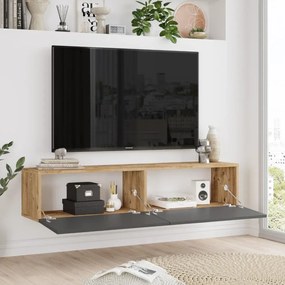 Závesný TV stolík Houseland Farfallo Atlantic pine/anthracite grey