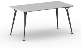 Kancelársky stôl PRIMO ALFA, čierna podnož, 1600 x 800 mm, sivá