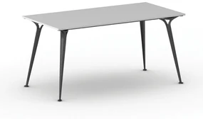 Kancelársky stôl PRIMO ALFA, čierna podnož, 1600 x 800 mm, sivá