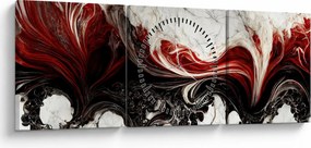 Obraz - Moderné abstrakcie (s hodinami) (90x30 cm)