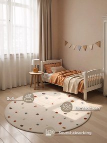 Hanse Home 160x160 (priemer) kruh Detský koberec Adventures 106210 Cream Multicolor kruh, biela, detská izba