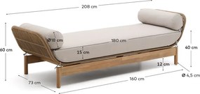 Záhradná pohovka z masívu akácie v prírodnej farbe Catalina – Kave Home