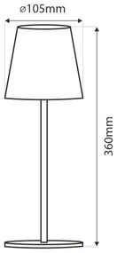 LED stmievateľná dotyková stolná lampa LED/5W/5V USB 1200 mAh čierna