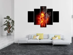 Obraz - Ruže v ohni (150x105 cm)