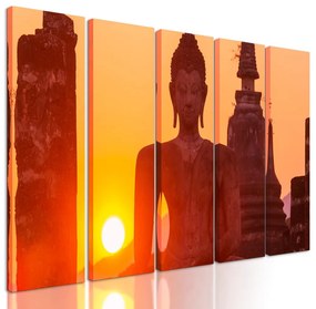 5-dielny obraz Budha v kamenom meste