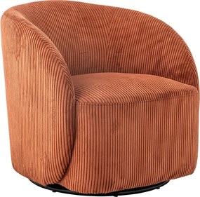 Oranžové menčestrové kreslo ušiak Pradi – Bloomingville