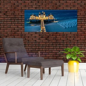 Obraz - hotel na pláži (120x50 cm)