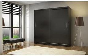 Kvalitná šatníková skriňa KOLA 2 čierna 180 cm