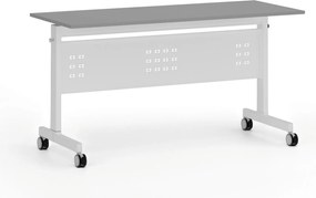 Mobilný stôl PRIMO MOBI, 140x60 cm, biela podnož, grafit