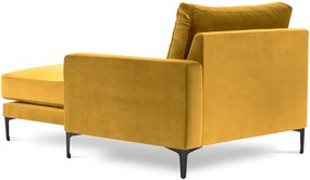 Žltá zamatová leňoška Kooko Home Harmony, pravý roh