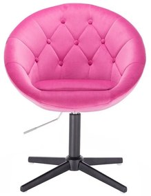 LuxuryForm DESIGN Kreslo VERA VELUR na čiernom kríži - ružové