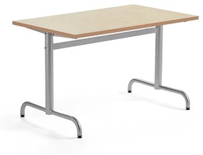 Stôl PLURAL, 1200x700x720 mm, linoleum - béžová, strieborná