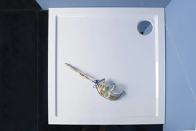 Polysan, AURA sprchová vanička z liateho mramoru, štvorec 90x90x4cm, biela, 43511