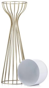 Kovový kvetináč LOFT 68x20 cm zlatá/biela